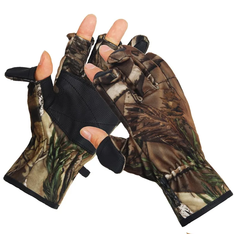 Camouflage Outdoor Warm Bionic Windproof Waterproof Anti skid Hunting Movement Gloves Winter Men Touch Screen Hiking Mountain Climbing Gloves (2)