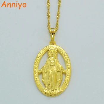 Anniyo Mary Portrait Necklaces for Female Gold Color Virgin Mary Pendant Necklace Catholic Jewelry Figure for Men #019304
Anniyo Mary Portrait Necklaces for Female Gold Color Virgin Mary Pendant Necklace Catholic Jewelry Figure for Men #019304
