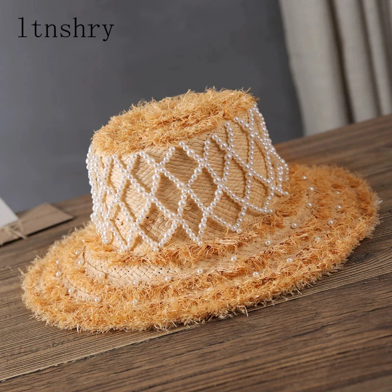 Summer Wide side Fashion Designer Style Layered Tassel Handmade Pearls Beading Sun Hats Bucket cap Women Summer Caps Strap Hat
Summer Wide side Fashion Designer Style Layered Tassel Handmade Pearls Beading Sun Hats Bucket cap Women Summer Caps Strap Hat