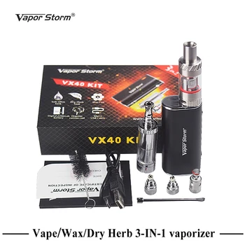 Original Vapor Storm VX40 40w Dry Herb Vaporizer Kit 3 in 1 TC box mod 2200mah Vape WAX electronic cigarette kit 510 thread
Original Vapor Storm VX40 40w Dry Herb Vaporizer Kit 3 in 1 TC box mod 2200mah Vape WAX electronic cigarette kit 510 thread