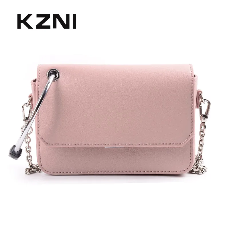 

KZNI Genuine Leather Women Handbags for Girl Women Bag Chain High Quality Small Handbag Luxury Sac a Main Femme Pochette 9092