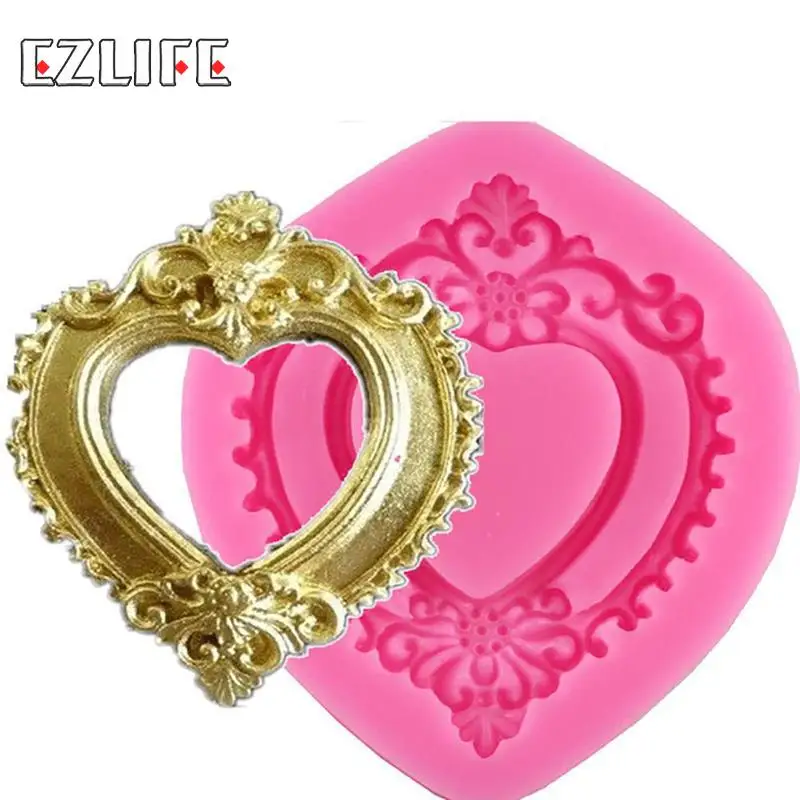 Vintage Love Heart Shape Mirror Frame 3D Silicone Mold Fondant Chocolate Molds Vintage Love Mould Cake Decorating Tools
Vintage Love Heart Shape Mirror Frame 3D Silicone Mold Fondant Chocolate Molds Vintage Love Mould Cake Decorating Tools