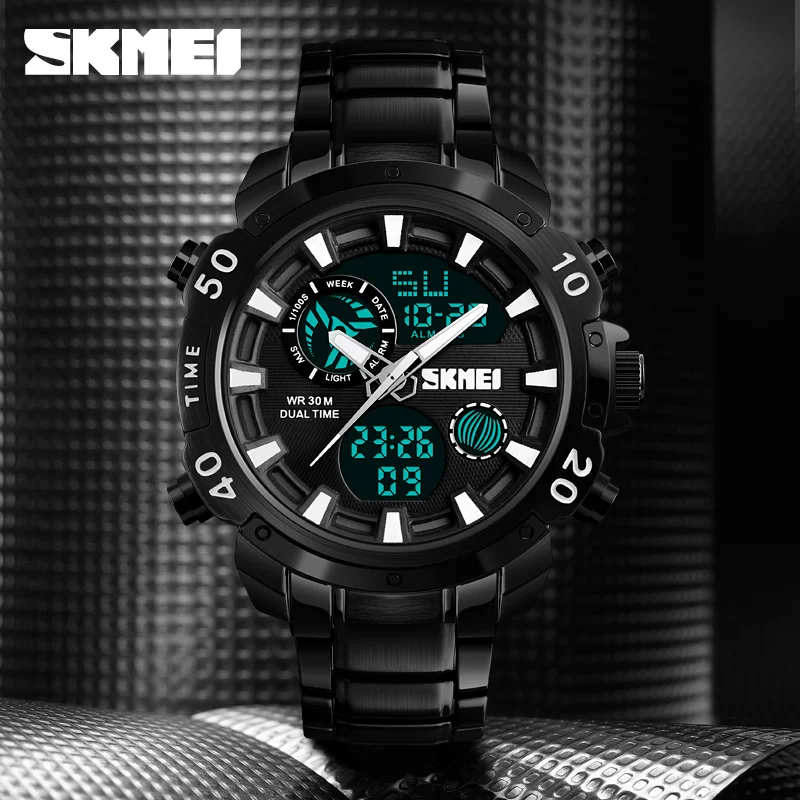 SKMEI Watch Men Digital Watches Men Quartz Luxury Stainless Steel Wristwatches Waterproof Military Watch Relogio Masculino 1306
SKMEI Watch Men Digital Watches Men Quartz Luxury Stainless Steel Wristwatches Waterproof Military Watch Relogio Masculino 1306