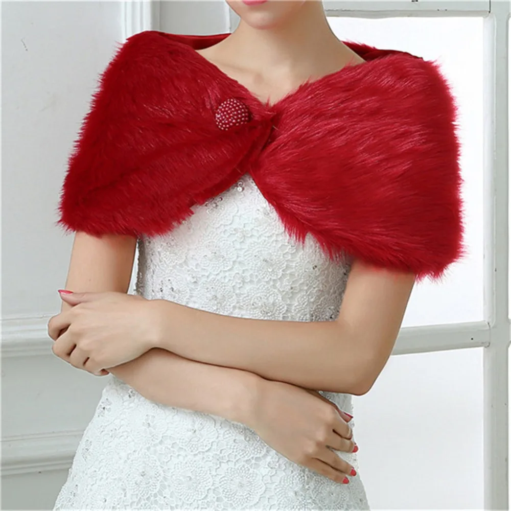2018 New Faux Fur Shawl Bridal Wedding Jackets Shawl Wedding Coats Jackets Boleros Warm Bridal Wraps Capes Mingli Tengda