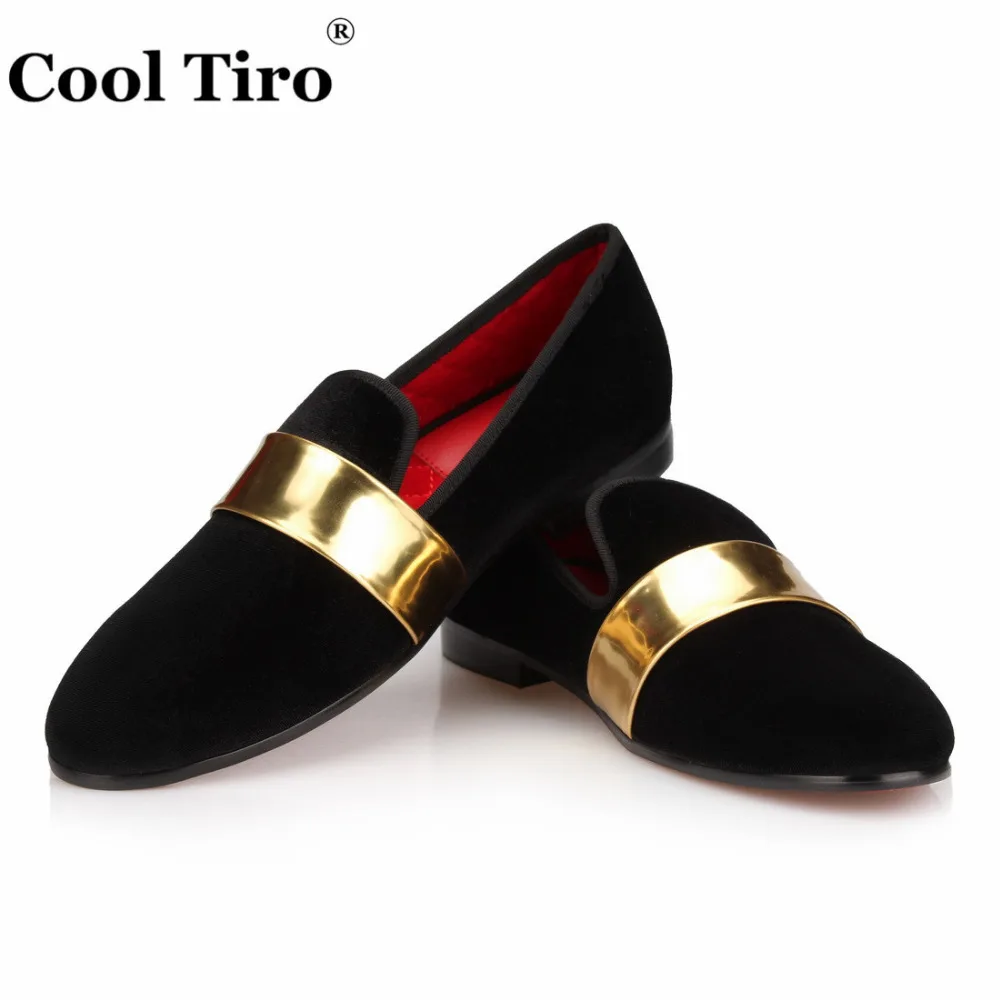 Black Velvet Loafers with Gold belt (7)