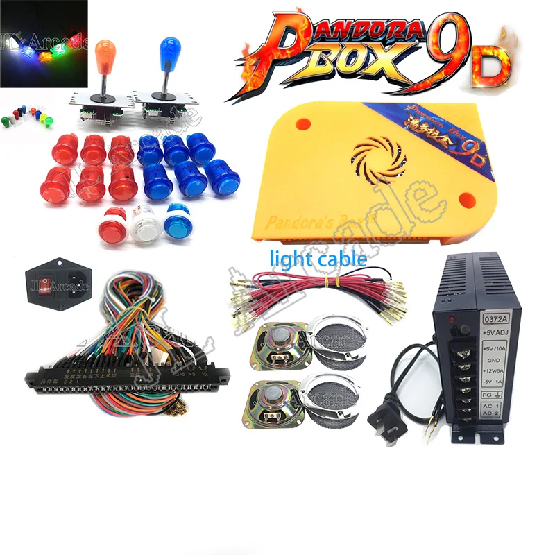 Original Pandora Box 9D 2500 Games Set DIY Arcade Kit LED Buttons Joysticks Machine Bundle Home Cabinet with manual | Спорт и