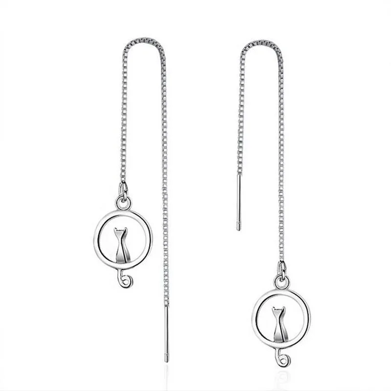 Fashion 925 Silver Cute Cats Long Chain Tassel Dangle Earrings For Girls Women Simple Statement Party Earrings Jewelry EH214
Fashion 925 Silver Cute Cats Long Chain Tassel Dangle Earrings For Girls Women Simple Statement Party Earrings Jewelry EH214