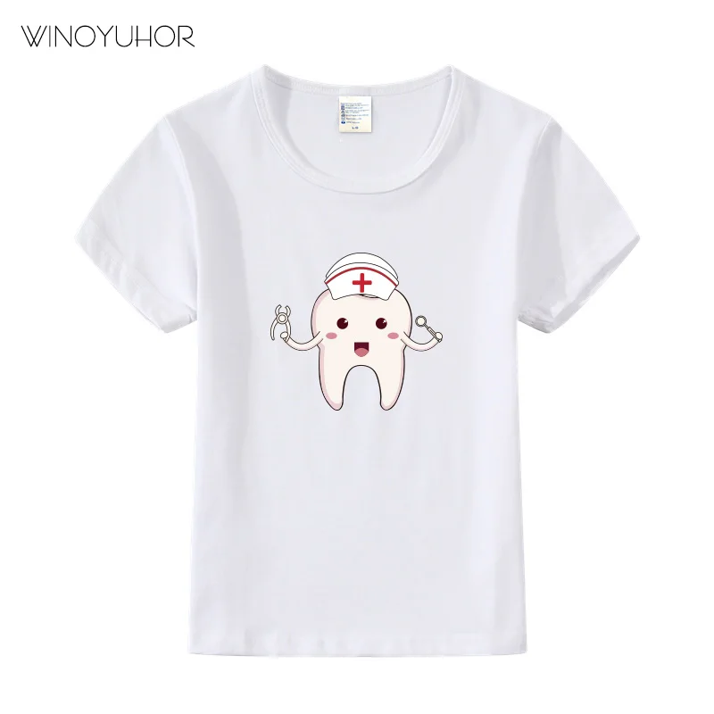 Children Cute Tooth Cartoon Dentist Print Funny T-Shirts Girls Boys Summer Top Short Sleeve Kids Clothes Baby Tee shirt
Children Cute Tooth Cartoon Dentist Print Funny T-Shirts Girls Boys Summer Top Short Sleeve Kids Clothes Baby Tee shirt