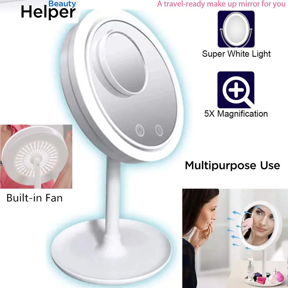 Makeup Mirror With Fan Makeup Mirror Three-in-one Lighted Mirror with Fan 5x Mag espejos de bolsillo mujer LD
Makeup Mirror With Fan Makeup Mirror Three-in-one Lighted Mirror with Fan 5x Mag espejos de bolsillo mujer LD