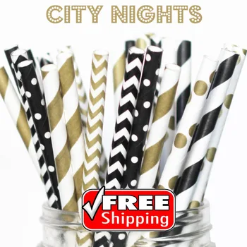 150pcs Mixed 6 Designs City Nights Themed Paper Straws-Metallic Gold,Black-Striped,Chevron,Dot Wedding Shower Winter Party Decor
150pcs Mixed 6 Designs City Nights Themed Paper Straws-Metallic Gold,Black-Striped,Chevron,Dot Wedding Shower Winter Party Decor