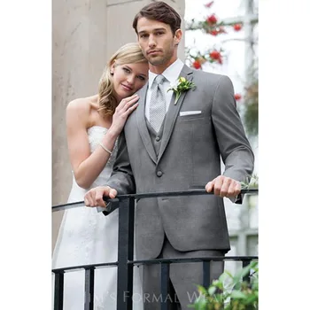 2017 Slim fit grey Men Suits Tuxedo Wedding gray Groom mens Suit Custom Made Best smoking terno masculino (Jacket+Pants+Vest)
2017 Slim fit grey Men Suits Tuxedo Wedding gray Groom mens Suit Custom Made Best smoking terno masculino (Jacket+Pants+Vest)