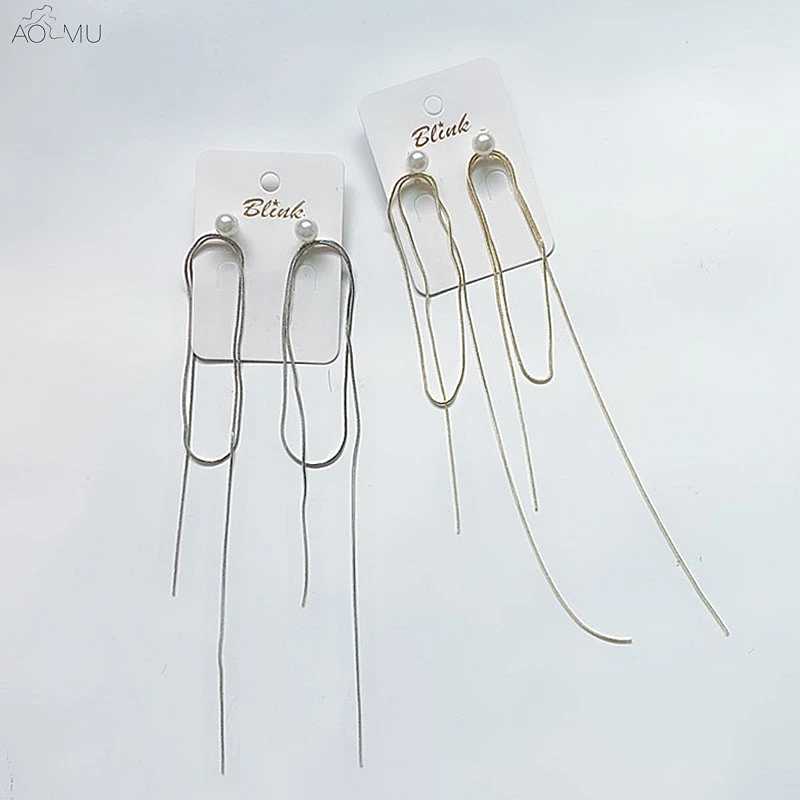 AOMU Korean New Design Irregular Long Snake Chain Tassel Circle Drop Earrings For Women Metal Fashion Ear Accessories Brincos
AOMU Korean New Design Irregular Long Snake Chain Tassel Circle Drop Earrings For Women Metal Fashion Ear Accessories Brincos