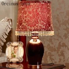 American retro luxury wedding room lamp bedside lamp European warm creative red ceramic lamp free shipping
American retro luxury wedding room lamp bedside lamp European warm creative red ceramic lamp free shipping