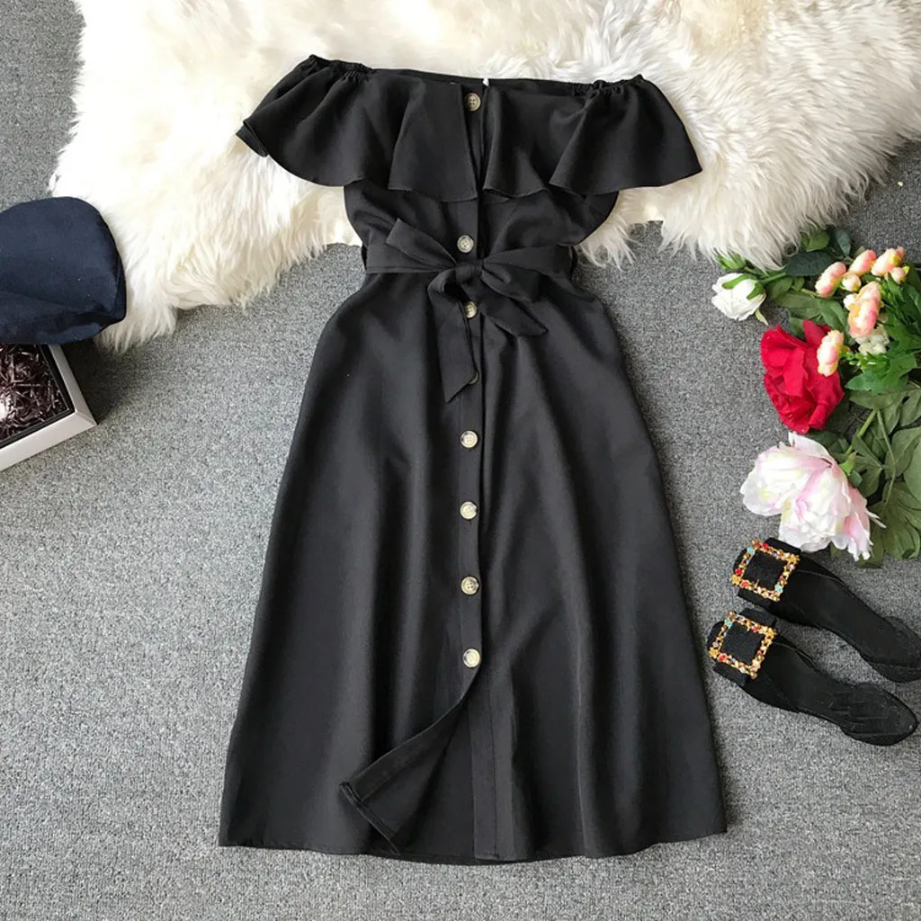 Vestido Blanco Largo Fiesta Summer Dress XL 2019 Women's Summer Casual Off Shoulder Button Sashes Party Dresses Swing Dress Z4
Vestido Blanco Largo Fiesta Summer Dress XL 2019 Women's Summer Casual Off Shoulder Button Sashes Party Dresses Swing Dress Z4