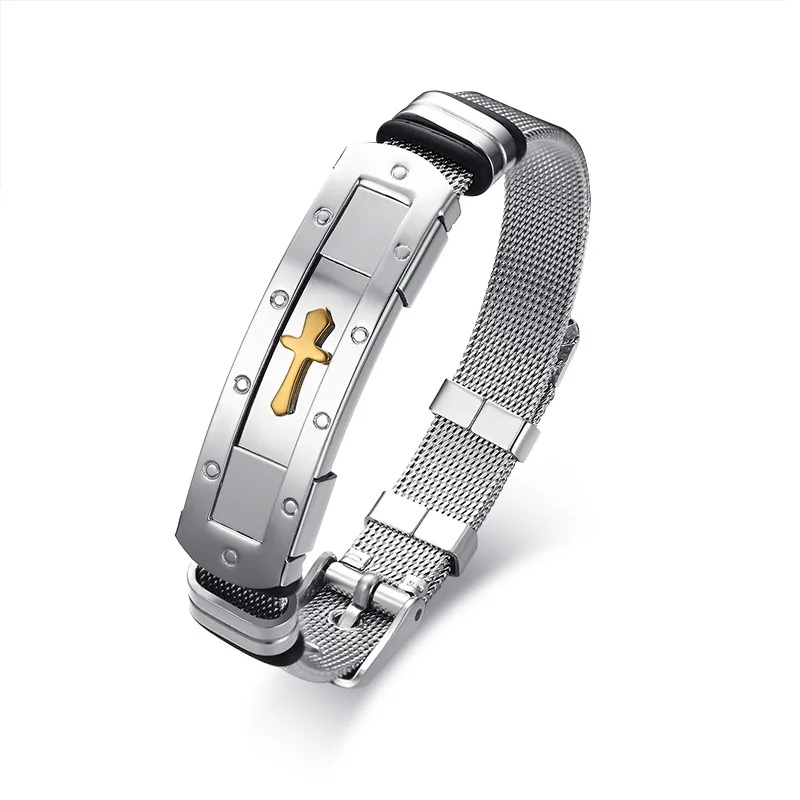 Classic Mens Cross Cuff Bangle Bracelet Stainless Steel ID Bracelet for Male Boy Ceremony Masculino Jewelry Gifts . BR-517
Classic Mens Cross Cuff Bangle Bracelet Stainless Steel ID Bracelet for Male Boy Ceremony Masculino Jewelry Gifts . BR-517