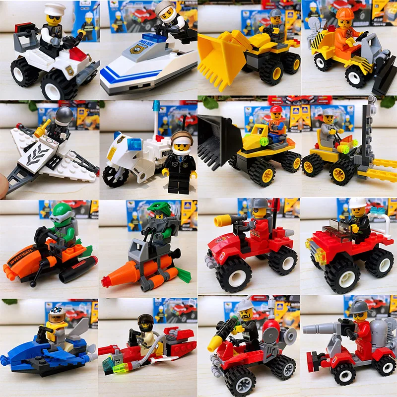 10 Style 4in1 Mini Compatible model building blocks Aircraft jeep police motorcycle tank speedboat figure toy kids Gift
10 Style 4in1 Mini Compatible model building blocks Aircraft jeep police motorcycle tank speedboat figure toy kids Gift