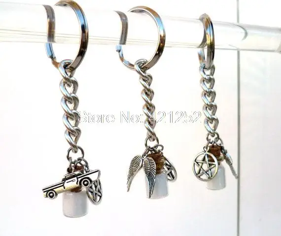 10pcs Supernatural Keychain Protection Keychain Salt and Devil's Trap Keychain 3 designs you pick
10pcs Supernatural Keychain Protection Keychain Salt and Devil's Trap Keychain 3 designs you pick