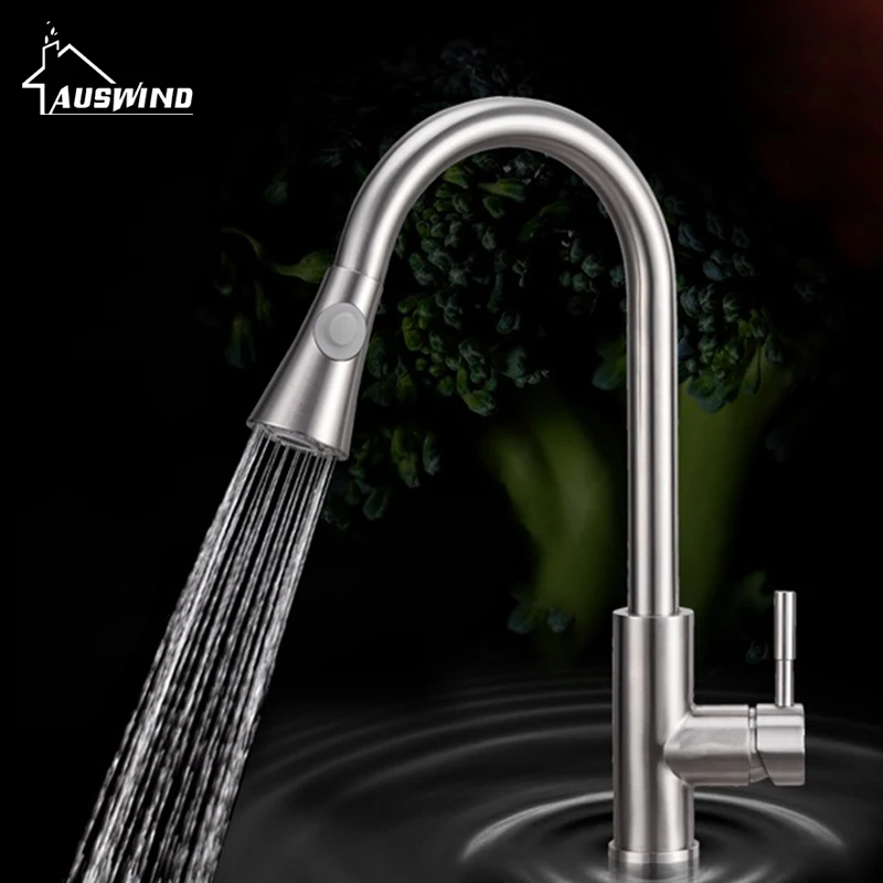 Stainless Steel Kitchen Faucets Brushed Universal Bathroom Faucet Pull Out Single Handle Single Hole Sink Taps Hot Cold RWT565
Stainless Steel Kitchen Faucets Brushed Universal Bathroom Faucet Pull Out Single Handle Single Hole Sink Taps Hot Cold RWT565