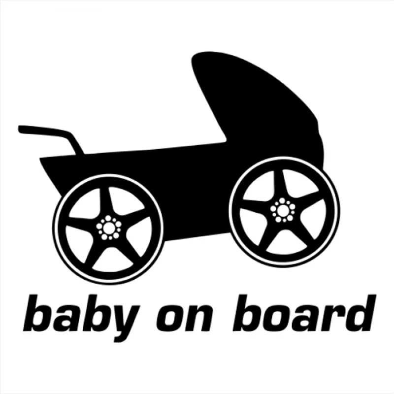 Фото 30x24cm Baby On Board carriage Design Car Sticker Family Stickers Rear Windshield Decal Waterproof Window Trunk Decor CL284 | Автомобили и