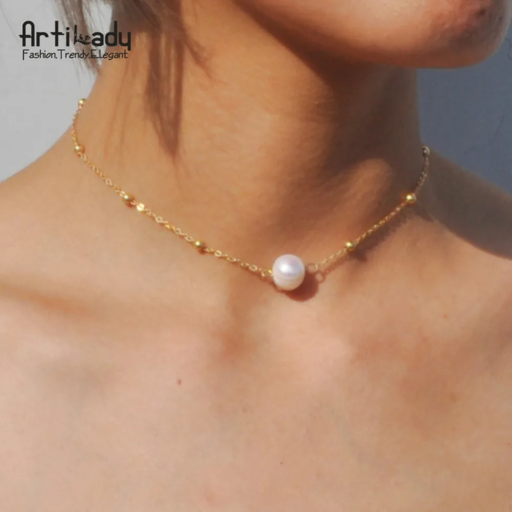 Artilady genuine pearl choker necklace fashion gold color chain with freshwater pearl necklace for women jewelry
Artilady genuine pearl choker necklace fashion gold color chain with freshwater pearl necklace for women jewelry