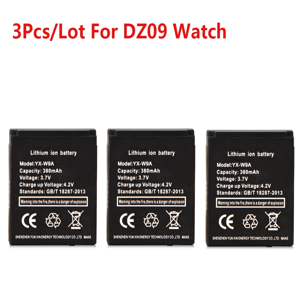 3Pcs x 380mAh Smart Watch Battery For DZ09 Smart Watch Battery Replacement Battery for DZ09 A1 smart watch
3Pcs x 380mAh Smart Watch Battery For DZ09 Smart Watch Battery Replacement Battery for DZ09 A1 smart watch