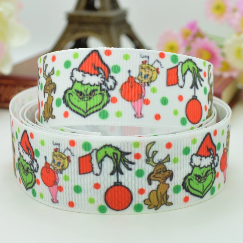 DUWES 7/8" 22mm 2 5 10 50 Yards grinch stole christmas Printed grosgrain ribbon hair bow DIY handmade Retail
DUWES 7/8" 22mm 2 5 10 50 Yards grinch stole christmas Printed grosgrain ribbon hair bow DIY handmade Retail