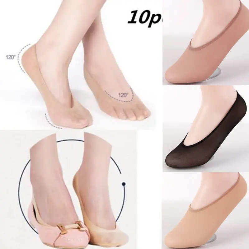 

10 Pairs Women Cotton Invisible No Show Nonslip Loafer Boat Socks Slippers Liner Low Cut Ankle Socks Sokken