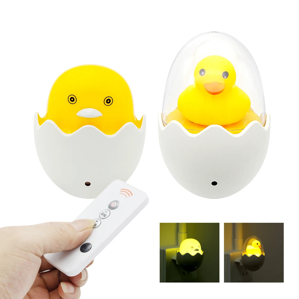 Cute Cartoon Duck Pattern LED Night Lamp Light Sensor Timing Remote Control Wall Socket Night Lighting with EU Plug 110V 220V
Cute Cartoon Duck Pattern LED Night Lamp Light Sensor Timing Remote Control Wall Socket Night Lighting with EU Plug 110V 220V