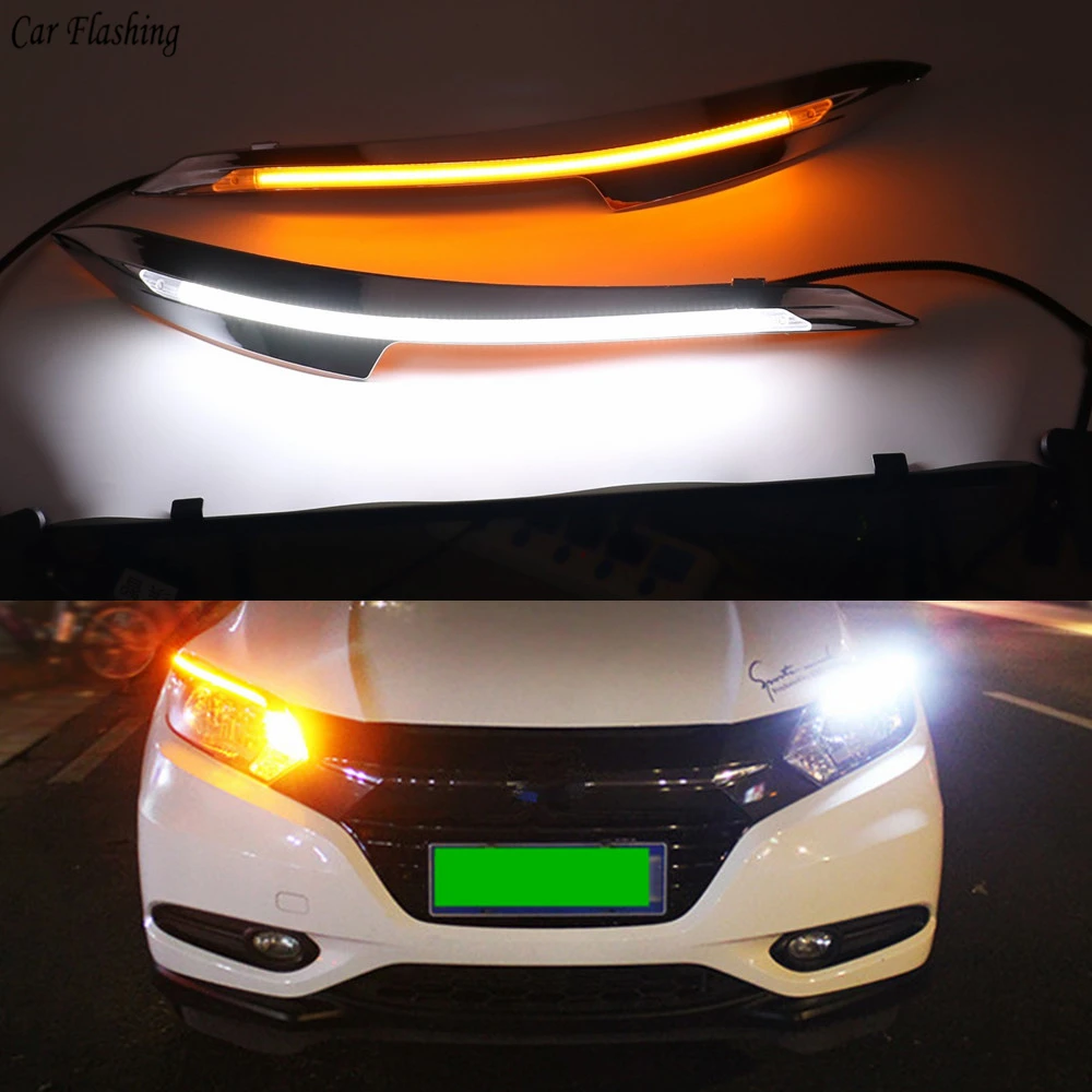 2PCS LED Daytime Running Light Yellow Turn Signal Relay Car Headlight Eyebrow Decoration For Honda HRV HR-V 2015 2016 2017 2018
2PCS LED Daytime Running Light Yellow Turn Signal Relay Car Headlight Eyebrow Decoration For Honda HRV HR-V 2015 2016 2017 2018