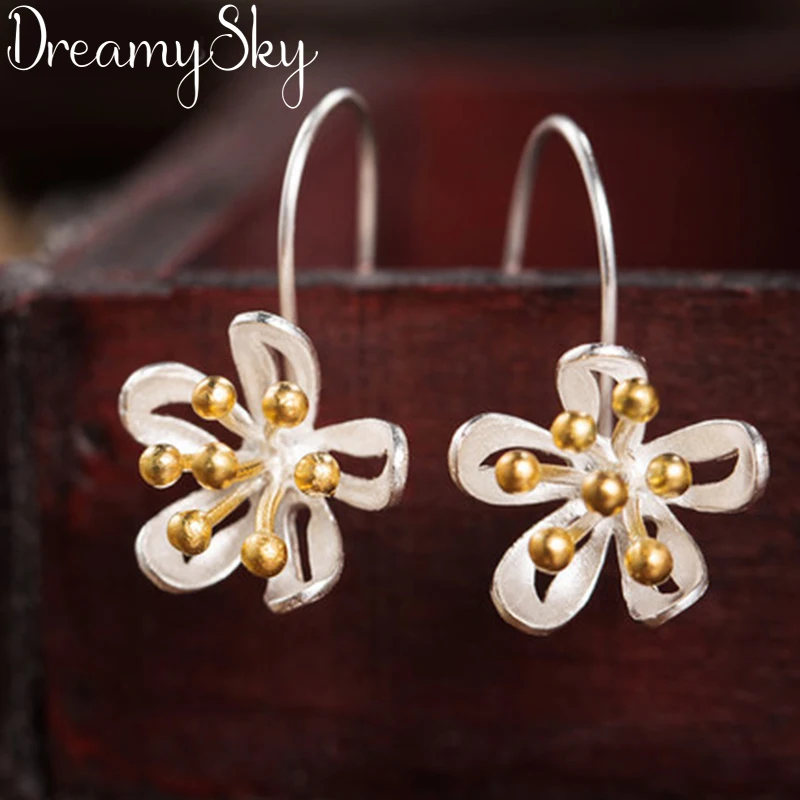 DreamySky 100% Real 925 Sterling Silver Ethnic Jewelry Vintage Big Flower Earrings For Women Wedding Girls Statement Jewelry
DreamySky 100% Real 925 Sterling Silver Ethnic Jewelry Vintage Big Flower Earrings For Women Wedding Girls Statement Jewelry