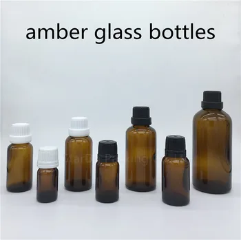

5ml 10ml 15ml 20ml 30ML 50ml 100ml amber Glass Bottle, Vials Essential Oil Bottle with tamper evident cap Perfume bottles