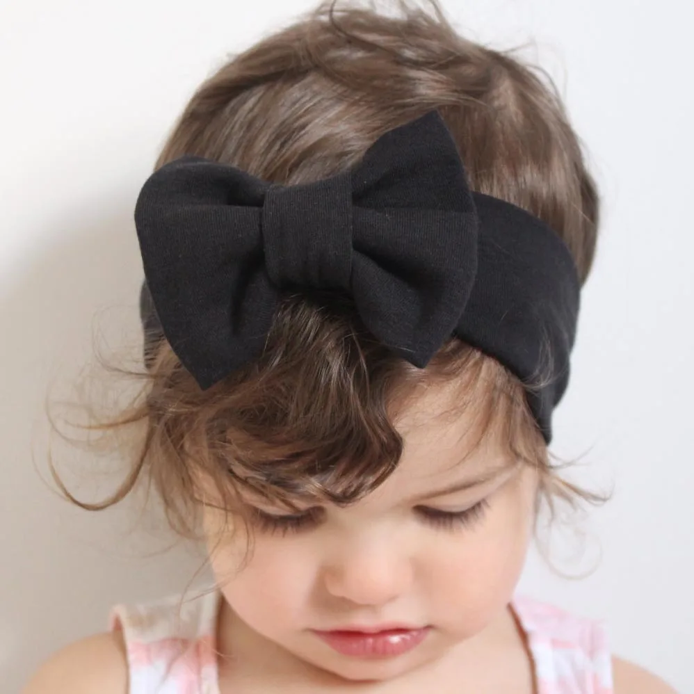 Baby Knitted Bowknot Headband Girls Elastic Hair Accessories Solid Color Turban Headbands 12 Toddlers Hairband | Детская одежда и