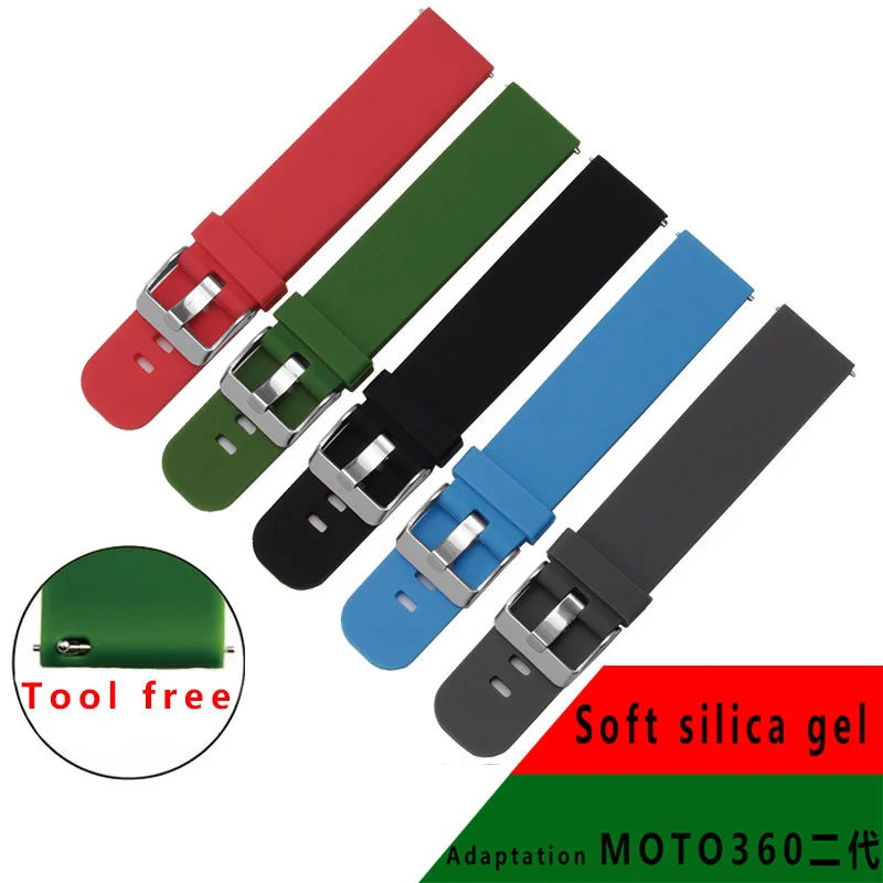 Hot sale soft silicone watchbands 20mm 22mm mens replacement rubber wrist strap fit moto 360
Hot sale soft silicone watchbands 20mm 22mm mens replacement rubber wrist strap fit moto 360