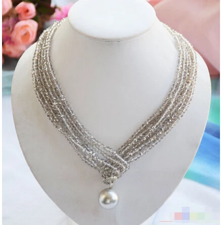 P4582 3row 40" faceted smoky quartz crystal 20mm shell pearl pendant necklace ^^^@^Noble style Natural Fine jewe SHIPPING (C0309
P4582 3row 40" faceted smoky quartz crystal 20mm shell pearl pendant necklace ^^^@^Noble style Natural Fine jewe SHIPPING (C0309