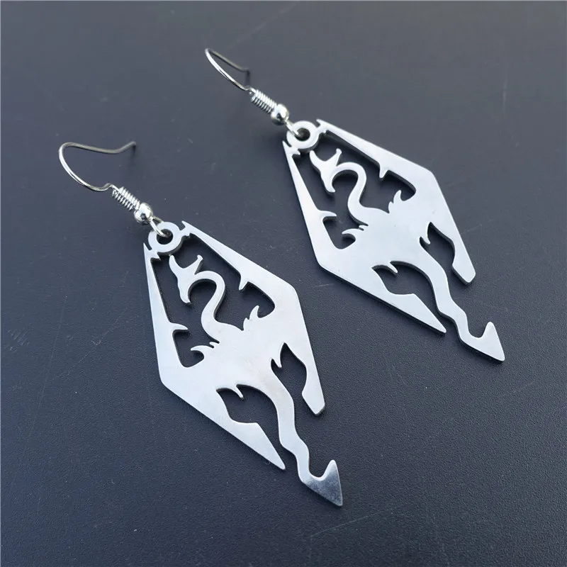 Stainless Steel Earrings Dinosaur Skyrim the Elder Scrolls Dragon Earring Movie Jewelry
Stainless Steel Earrings Dinosaur Skyrim the Elder Scrolls Dragon Earring Movie Jewelry