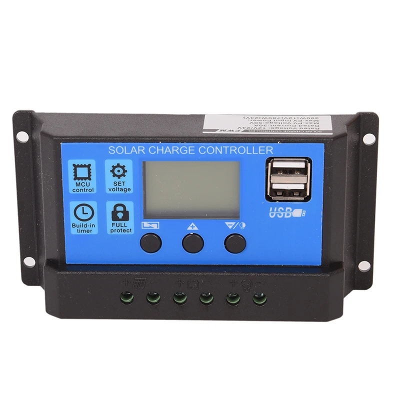 Auto Solar Panel Battery Charge Controller 30A 20A 10A PWM LCD Display Solar Collector Regulator With Dual USB Output 24V 12V
Auto Solar Panel Battery Charge Controller 30A 20A 10A PWM LCD Display Solar Collector Regulator With Dual USB Output 24V 12V