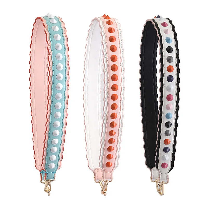 90x4cm Fashion Genuine Leather Lady's Handbag Shoulder Strap Multi-colored Bag Belts Replacement Rivets Decor Bags Accessory
90x4cm Fashion Genuine Leather Lady's Handbag Shoulder Strap Multi-colored Bag Belts Replacement Rivets Decor Bags Accessory