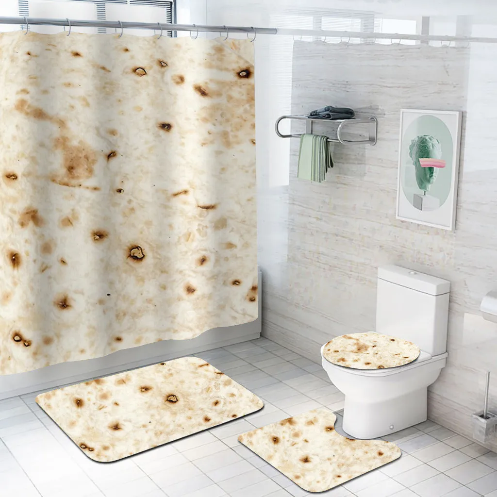 4Pcs/Set Mexican burritos pattern Non-Slip Toilet Cover Mat Set +Carpet +Bathroom Shower Curtain bathroom accessories F300515
4Pcs/Set Mexican burritos pattern Non-Slip Toilet Cover Mat Set +Carpet +Bathroom Shower Curtain bathroom accessories F300515
