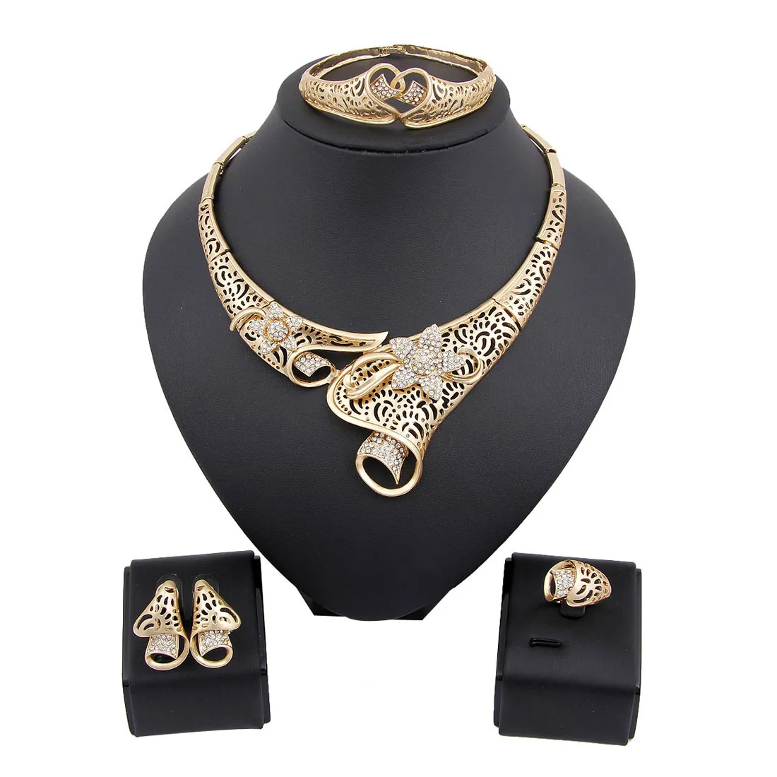Top Women Christmas Gifts Flower Shape Bridal Jewelry Accessories Gold Necklace Crystal Earrings Italian Jewelry Sets
Top Women Christmas Gifts Flower Shape Bridal Jewelry Accessories Gold Necklace Crystal Earrings Italian Jewelry Sets