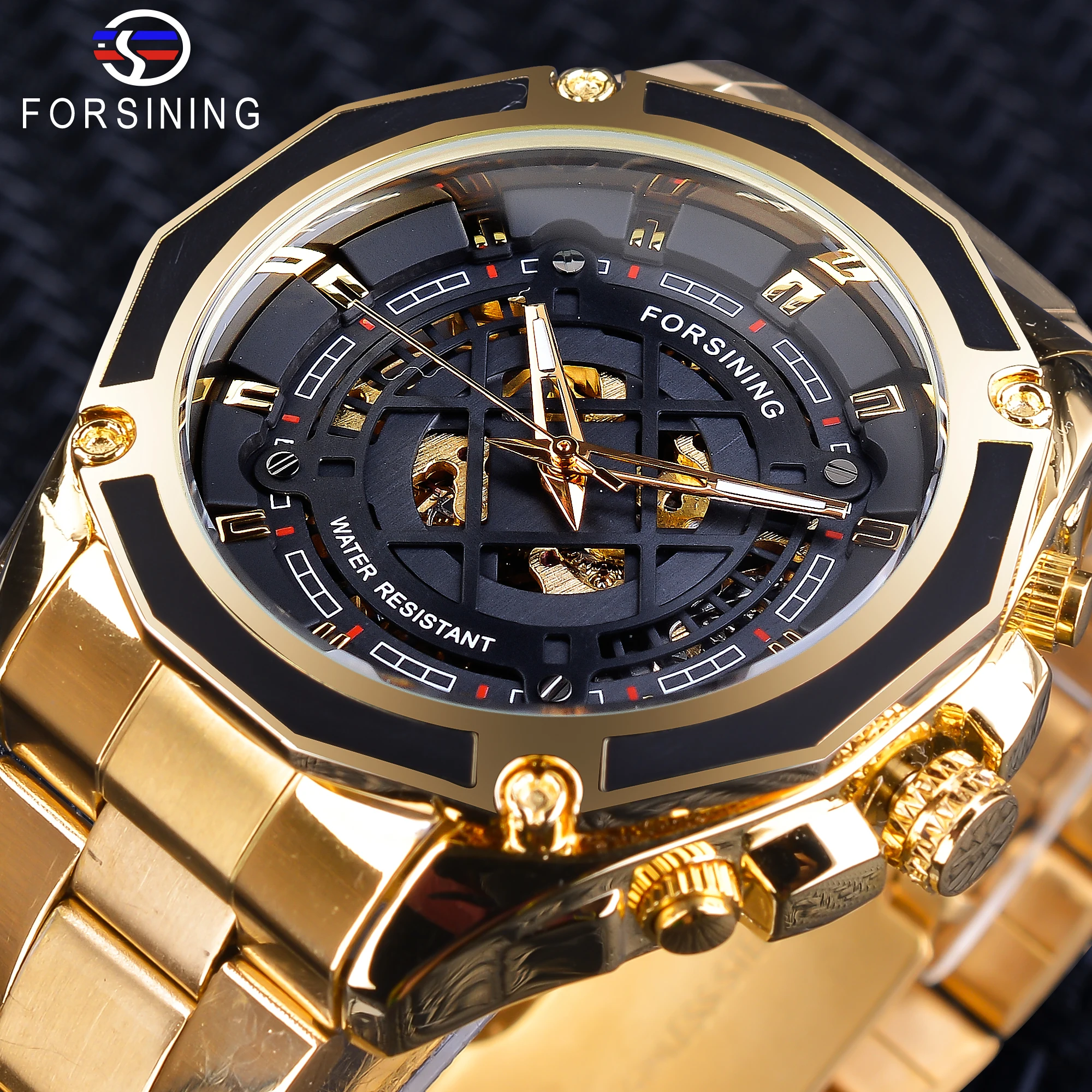Forsining 3D Transparent Design Gold Stainless Steel Men's Automatic Watch Top Brand Luxury Male Skeleton Clock Montre Homme
Forsining 3D Transparent Design Gold Stainless Steel Men's Automatic Watch Top Brand Luxury Male Skeleton Clock Montre Homme