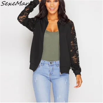 Wide-waisted Summer Baseball Jacket Women Loose Regual Fashion Patchwork Black Lace Jacket Plus Size 2019
Wide-waisted Summer Baseball Jacket Women Loose Regual Fashion Patchwork Black Lace Jacket Plus Size 2019