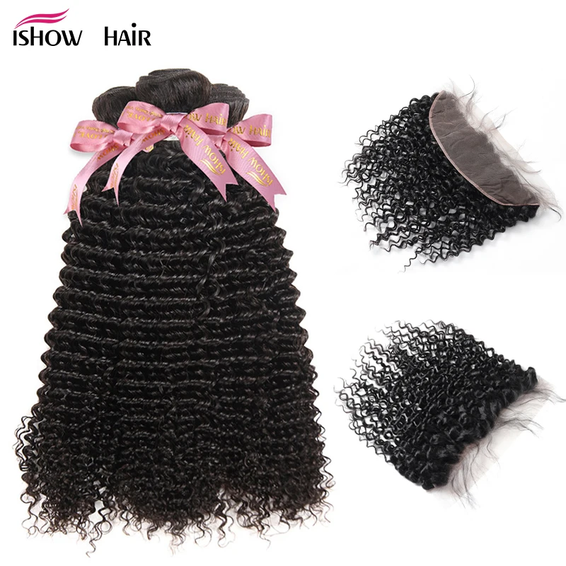 Ishow Malaysian Kinky Curly Bundles With Closure Free Part 13X4 Lace Frontal With Bundles Remy Human Hair Bundles With Closure
Ishow Malaysian Kinky Curly Bundles With Closure Free Part 13X4 Lace Frontal With Bundles Remy Human Hair Bundles With Closure