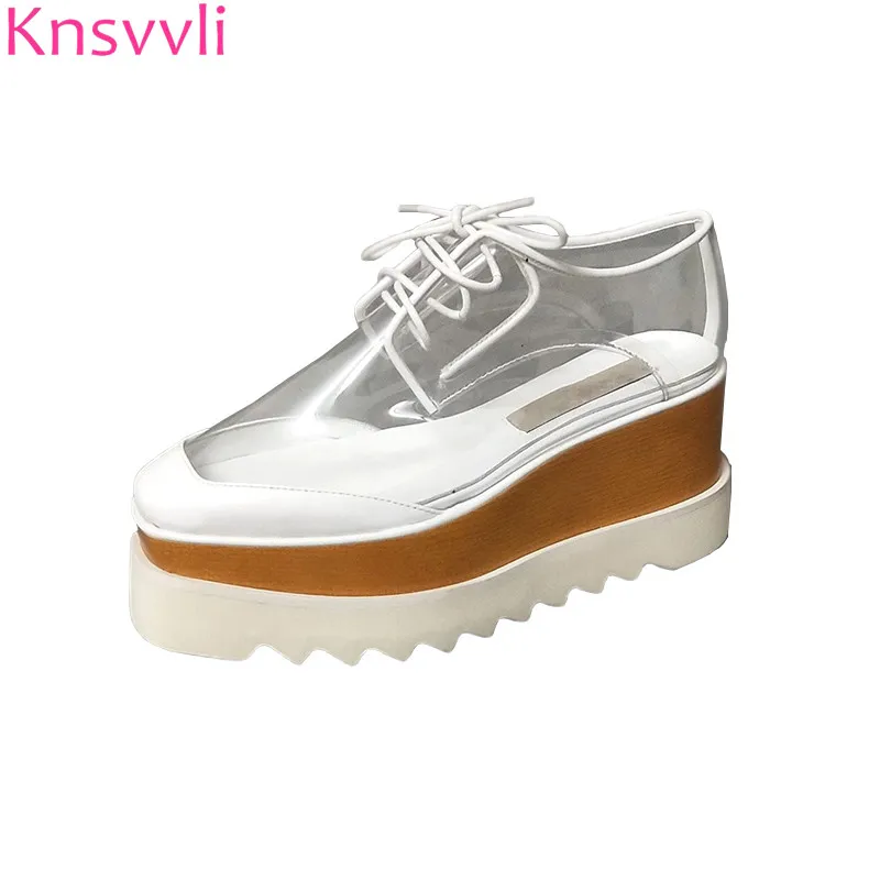 Knsvvli transparent platform shoes women 2019 new spring pvc casual shoes candy color lace up fashion wedges heel ladies shoes 
Knsvvli transparent platform shoes women 2019 new spring pvc casual shoes candy color lace up fashion wedges heel ladies shoes