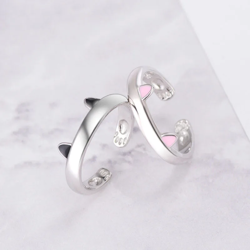 JEXXI Brand Cute Design Cat Ear Pattern Open Adjustable Rings For Children Girl Gift Black Pink Silver Finger Ring For Women
JEXXI Brand Cute Design Cat Ear Pattern Open Adjustable Rings For Children Girl Gift Black Pink Silver Finger Ring For Women