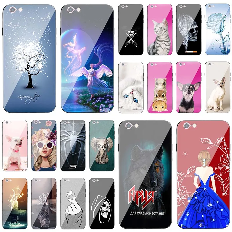 Glass Case For iPhone 6 6S Luxury Silicone Phone Case For iPhone 6 S 6S Cover HD Print Rose Wolf Dog Cat Animal Pattened
Glass Case For iPhone 6 6S Luxury Silicone Phone Case For iPhone 6 S 6S Cover HD Print Rose Wolf Dog Cat Animal Pattened