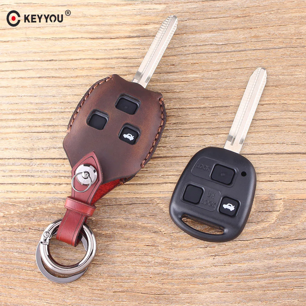 KEYYOU Genuine Leather Car Styling 3 Button Remote Key Case Cover For Toyota Camry Land Cruiser FJ Cruiser Smart Key Protector
KEYYOU Genuine Leather Car Styling 3 Button Remote Key Case Cover For Toyota Camry Land Cruiser FJ Cruiser Smart Key Protector