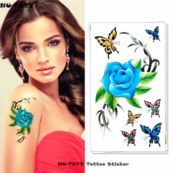 Nu-TATY Sexy Blue Rose Temporary Tattoo Body Art Arm Flash Tattoo Stickers 17*10cm Waterproof Fake Henna Painless Tattoo Sticker
Nu-TATY Sexy Blue Rose Temporary Tattoo Body Art Arm Flash Tattoo Stickers 17*10cm Waterproof Fake Henna Painless Tattoo Sticker