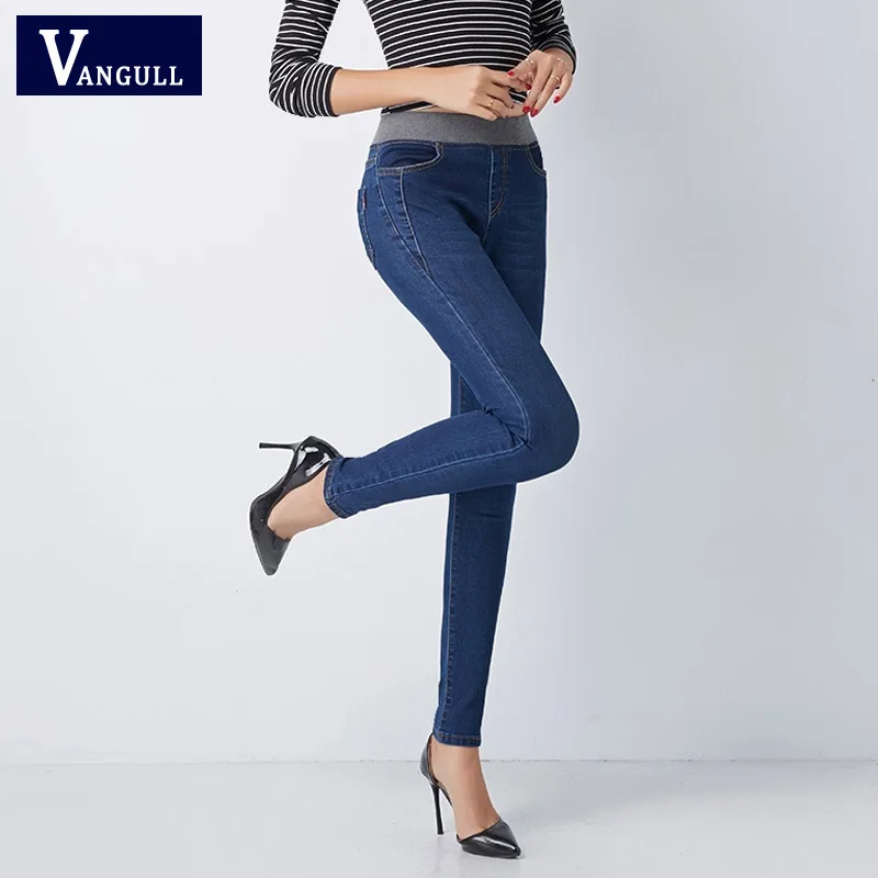 Vangull 2019 Autumn New Women Plus Size Casua Jeansl High Waist Pants Slim Stretch Cotton Denim Trousers for woman Blue black
Vangull 2019 Autumn New Women Plus Size Casua Jeansl High Waist Pants Slim Stretch Cotton Denim Trousers for woman Blue black