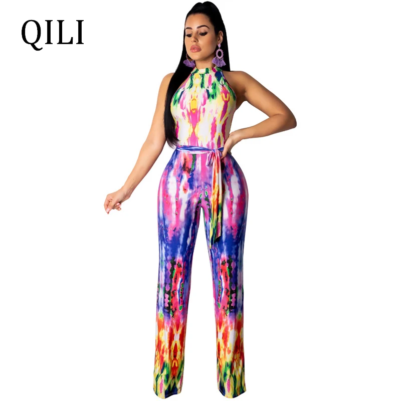 QILI Women Sleeveless Jumpsuits Rompers Fashion Colorful Print Straight Pants Jumpsuits With Belted Wide Leg Jumpsuit Overalls
QILI Women Sleeveless Jumpsuits Rompers Fashion Colorful Print Straight Pants Jumpsuits With Belted Wide Leg Jumpsuit Overalls