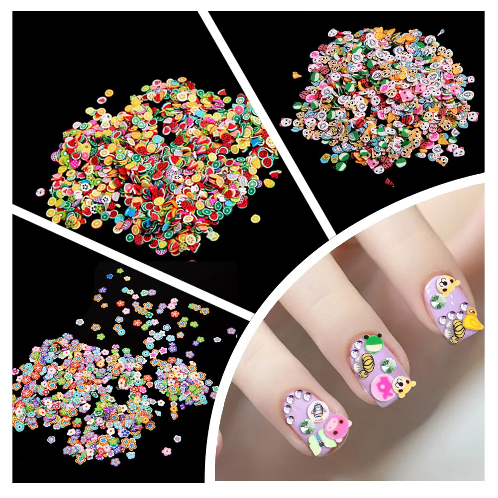 1000pcs cute Stickers Fruit/Flower/Animal 3D Polymer Clay Tiny Fimo Fruit slices Nail Art DIY Designs Nail Art Decorations
1000pcs cute Stickers Fruit/Flower/Animal 3D Polymer Clay Tiny Fimo Fruit slices Nail Art DIY Designs Nail Art Decorations